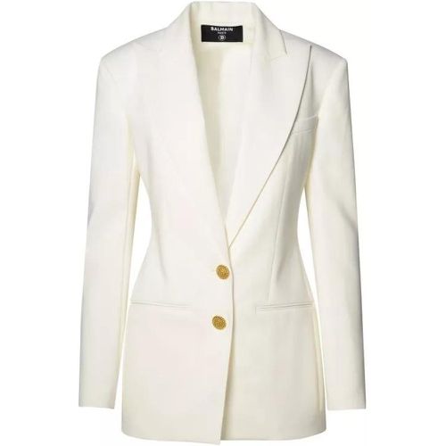 White Viscose Jacket - Größe 36 - white - Balmain - Modalova