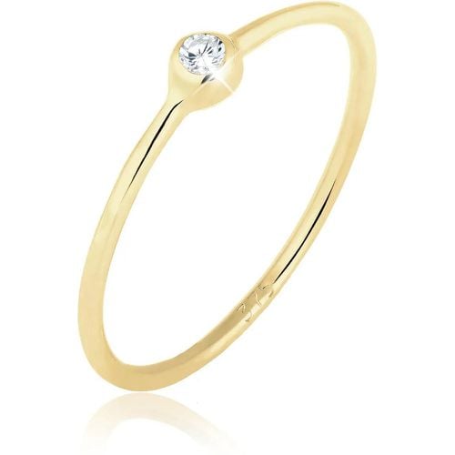 Ringe - Ring Solitär Zirkonia 375er Gelbgold - Gr. 52 MM - in Weiß - für Damen - Elli - Modalova