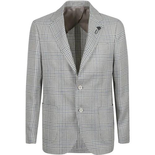 Houndstooth Pattern Blazer In Stone Grey - Größe 50 - grau - Lardini - Modalova