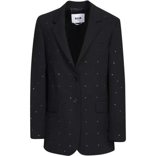 Black Single-Breasted Jacket - Größe 40 - black - MSGM - Modalova