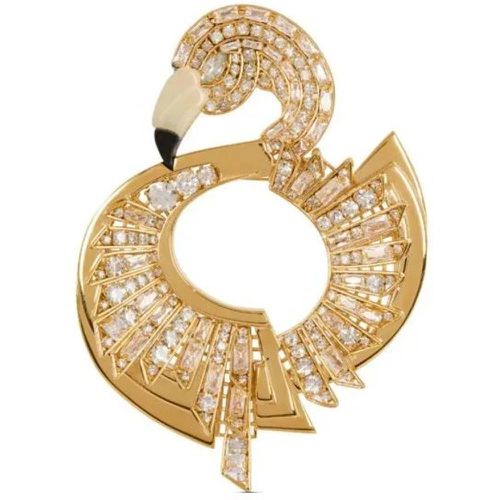 Charms - Flamingo Crystal-Embellished Brooch - Gr. unisize - in - für Damen - Balmain - Modalova