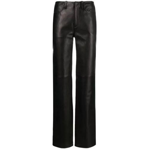 Mid-Rise Straight-Leg Leather Trousers - Größe 4 - black - alexander wang - Modalova