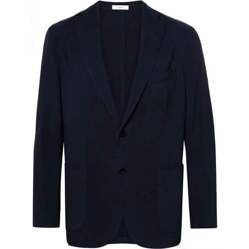 Navy Blue Wool Jacket - Größe 52 - Boglioli - Modalova