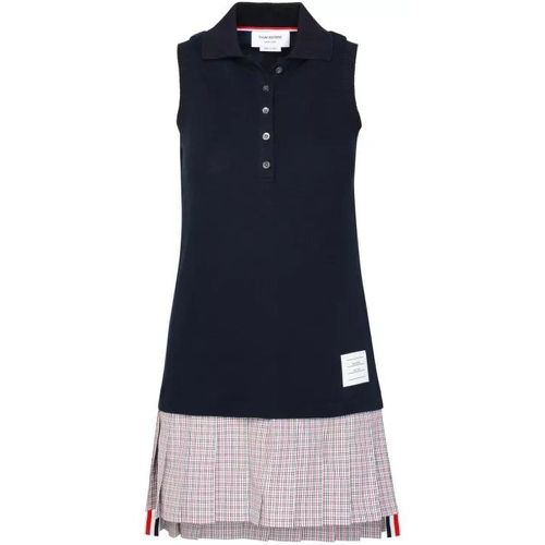 Navy Cotton Sleeveless Dress - Größe 38 - black - Thom Browne - Modalova