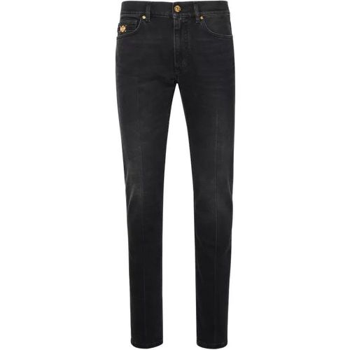 Black Cotton Jeans - Größe 33 - black - Versace - Modalova