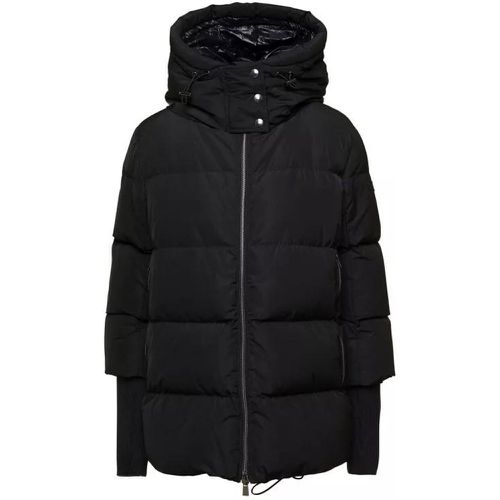 Azara' Black Hooded Down Jacket With Logo Detail - Größe 2 - black - Tatras - Modalova