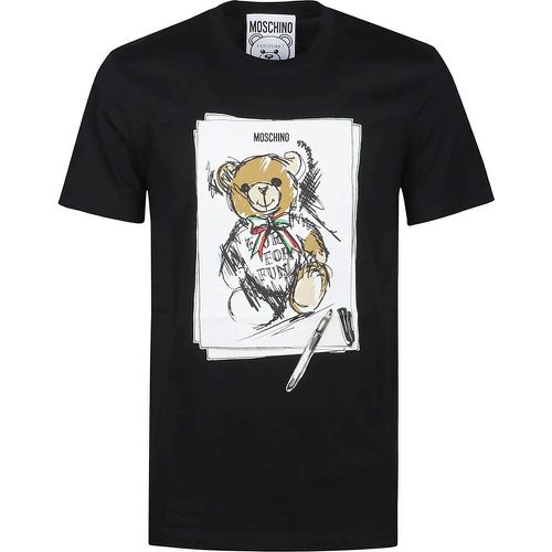 Teddy Bear Print T-shirt Black - Größe XL - Moschino - Modalova