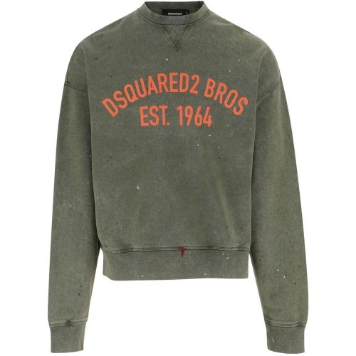 Cotton Sweatshirt With Logo - Größe L - Dsquared2 - Modalova