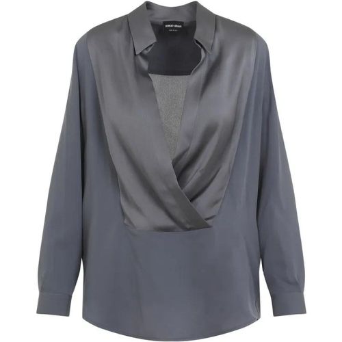 Grey Silk Shirt - Größe 38 - Giorgio Armani - Modalova