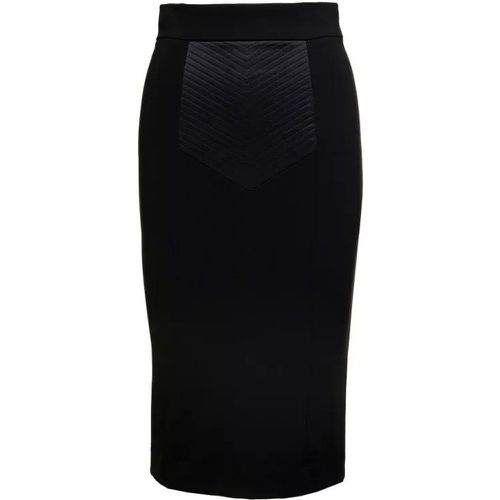Midi Black Skirt With Quilted Detail In Fabric - Größe 44 - black - Dolce&Gabbana - Modalova