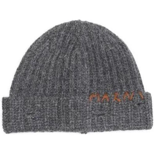 Caps & Mützen - Grey Virgin Wool Hat - Gr. L - in - für Damen - Marni - Modalova