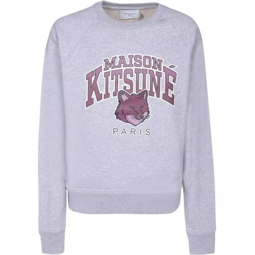 Crewneck Sweatshirt With Logo Print - Größe L - gray - Maison Kitsune - Modalova