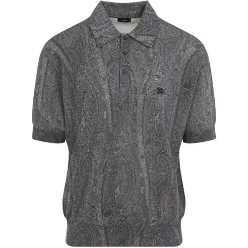 Grey Silk Knitted Polo - Größe L - ETRO - Modalova