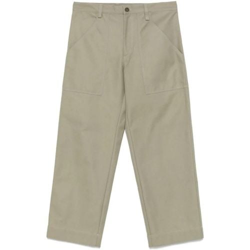 Light Olive Green Cotton Workwear Trousers - Größe 40 - Maison Kitsune - Modalova