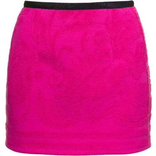 Fuchsia Miniskirt With All-Over Jacquard Motif In - Größe 38 - pink - Marine Serre - Modalova