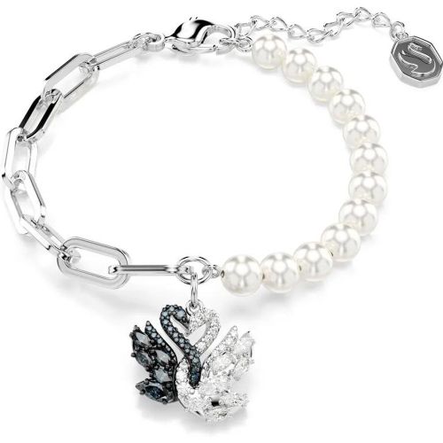 Armband - Black & White Swan Silberfarben Armband - Gr. ONE SIZE - in Silber - für Damen - Swarovski - Modalova