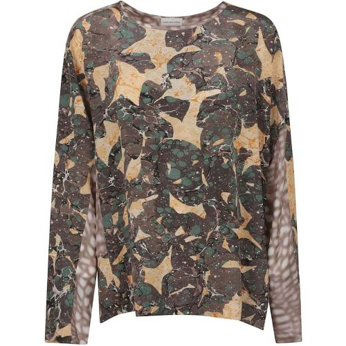 Long-Sleeve Silk Top With Intricate Embroidery - Größe 38 - Dries Van Noten - Modalova