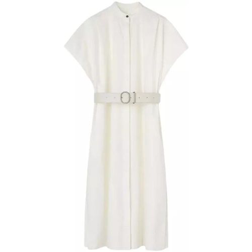 Midi Dress Collarless White - Größe 36 - white - Jil Sander - Modalova