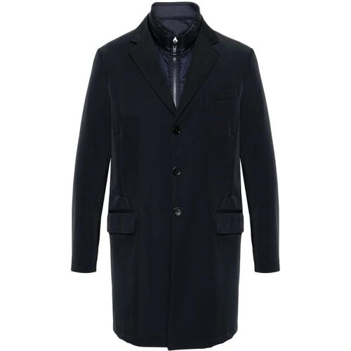 Navy Blue Coat With Logo - Größe L - Fay - Modalova