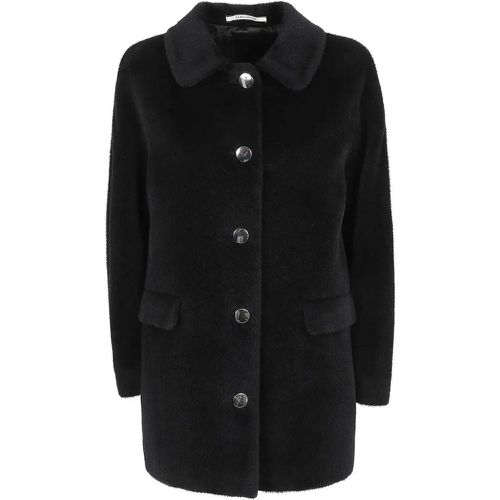 Elegant Black Alpaca Coat - Größe 38 - Tagliatore - Modalova