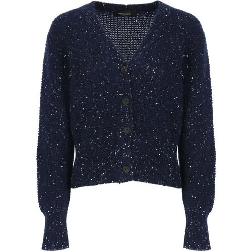 Blue Cardigan With Paillettes - Größe 40 - Fabiana Filippi - Modalova