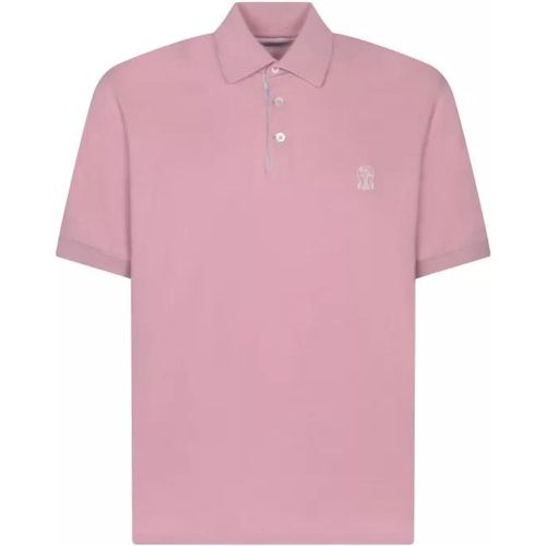 Cotton Pique Polo Shirt - Größe L - pink - BRUNELLO CUCINELLI - Modalova