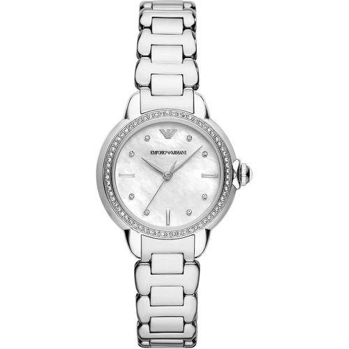 Uhr - Three-Hand Stainless Steel Watch - Gr. unisize - in Silber - für Damen - Emporio Armani - Modalova