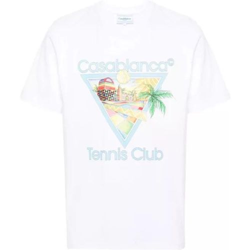 White Afro Cubism Tennis Club T-Shirt - Größe M - white - Casablanca - Modalova