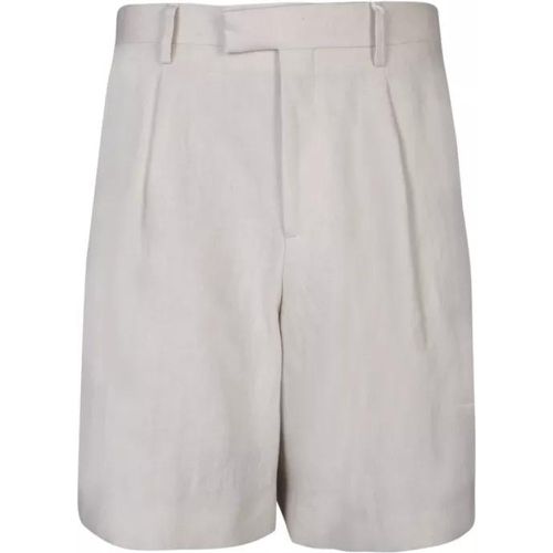 Linen Bermuda Shorts - Größe 50 - white - Lardini - Modalova