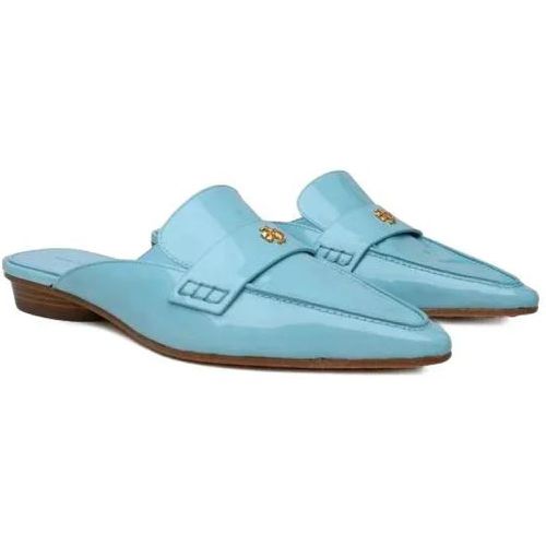 Slipper & Pantoletten - Light Blue Shiny Leather Pointed Sabots - Gr. 7_5 - in - für Damen - TORY BURCH - Modalova