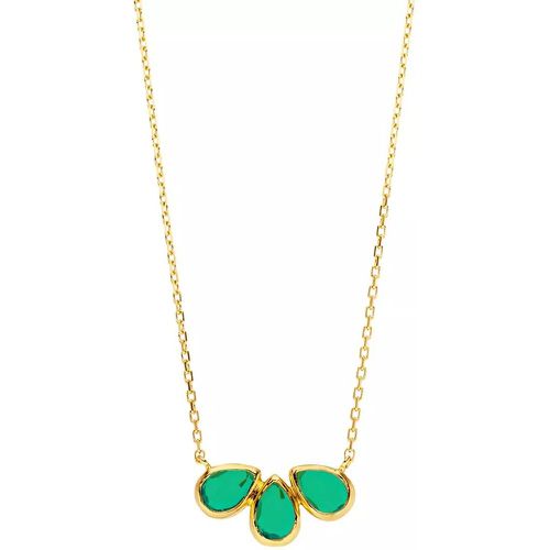 Halskette - Necklace Teardrop Triple Agate - Gr. unisize - in Silber - für Damen - Leaf - Modalova
