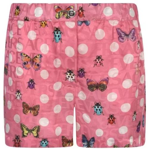 Butterflies-Print Silk-Blend Shorts - Größe 42 - pink - Versace - Modalova