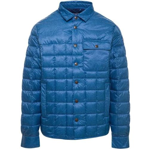 Blue Quilted Down Jacket With Logo Patch In Denim - Größe L - blue - Save the Duck - Modalova