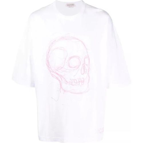 White Oversized Skull Graphic T-Shirt - Größe S - white - alexander mcqueen - Modalova