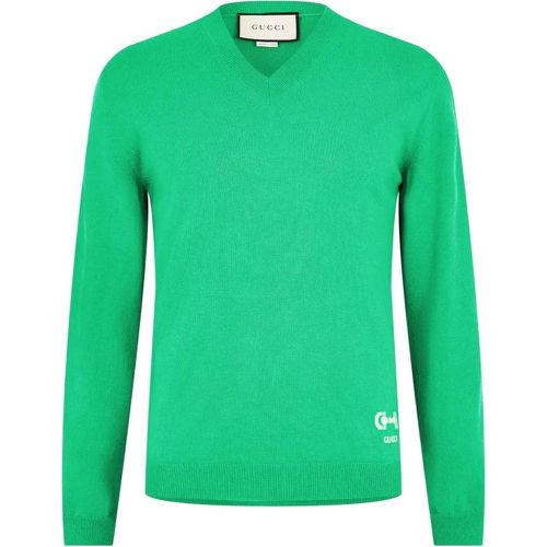 V-neck Horsebit Logo Cashmere Sweater - Größe S - Gucci - Modalova