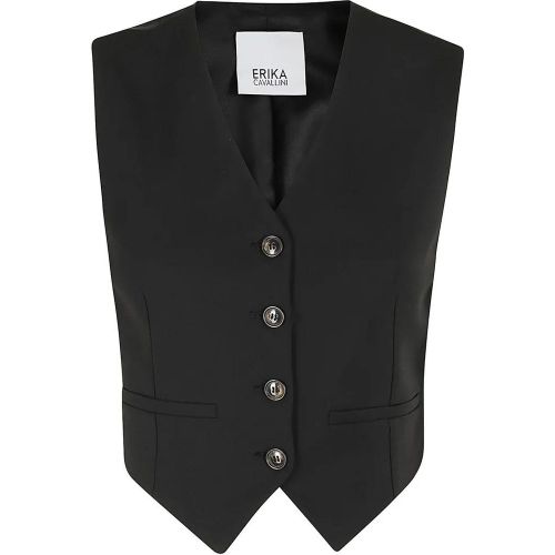 Sabrina Cropped Black Gilet - Größe 38 - Erika Cavallini - Modalova