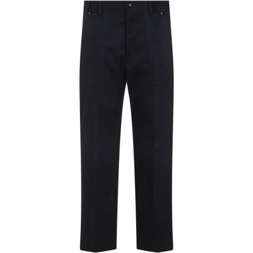 Navy Blue Cotton Pants - Größe 46 - Moncler - Modalova