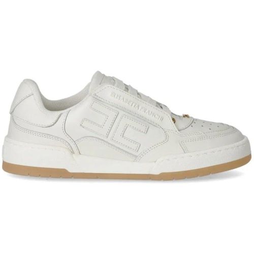 Low-Top Sneaker - Ivory Leather Sneaker - Gr. 37 (EU) - in - für Damen - Elisabetta Franchi - Modalova