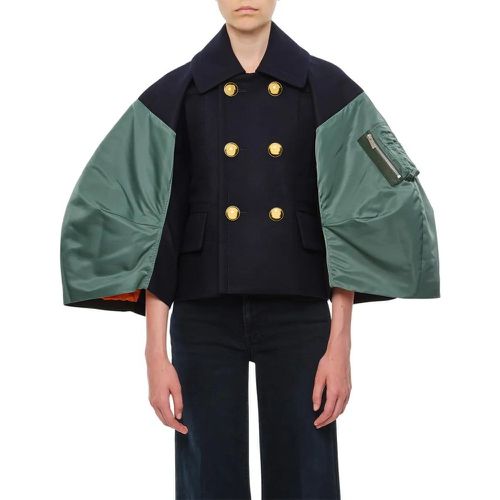 Wool Melton X Nylon Twill Jacket - Größe 1 - Sacai - Modalova