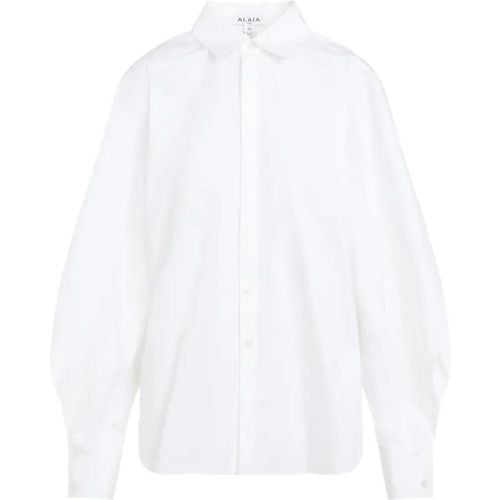 White Cotton Round Cut-Out Shirt - Größe 36 - alaia - Modalova