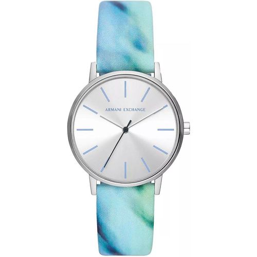 Uhr - Three-Hand Blue Leather Watch - Gr. unisize - in Silber - für Damen - Armani Exchange - Modalova