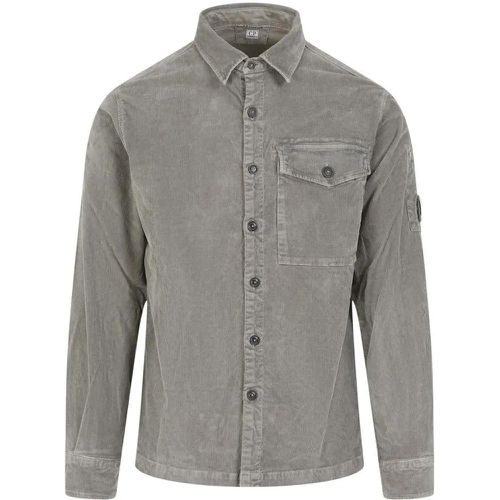 Walnut Green Cotton Long Sleeves Corduroy Shirt - Größe XL - CP Company - Modalova