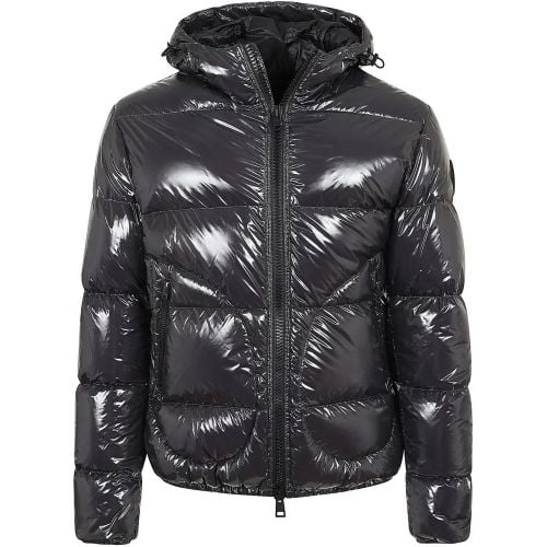 Glossy Bomber Jacket With Hood And Elastic Cuffs - Größe 50 - Herno - Modalova