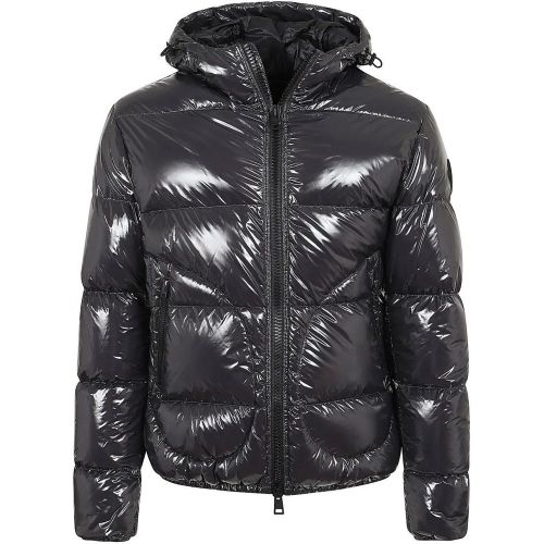 Glossy Bomber Jacket With Hood And Elastic Cuffs - Größe 52 - Herno - Modalova