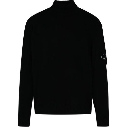 Black Wool Blend Turtleneck Sweater - Größe L - schwarz - CP Company - Modalova