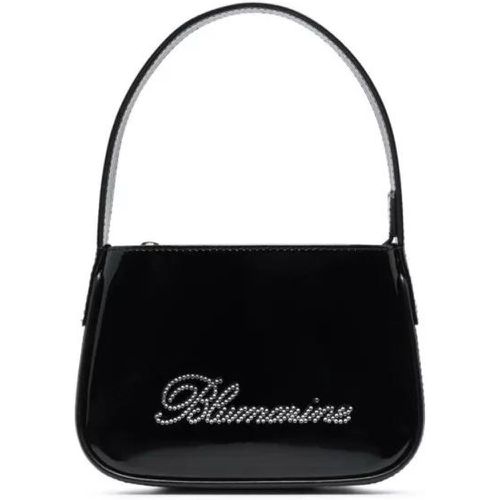 Umhängetaschen - Black Patent Finish Mini Bag With Rhinestone-Embel - Gr. unisize - in - für Damen - Blumarine - Modalova