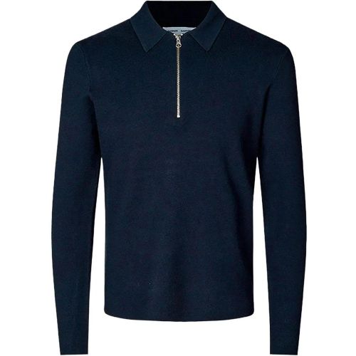 Polo Guna Half Zip Blu - Größe L - Samsøe Samsøe - Modalova