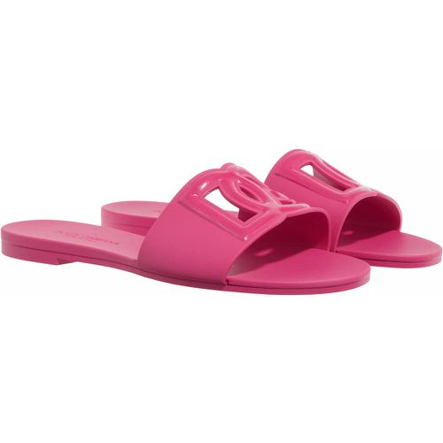 Sandalen & Sandaletten - Rubber Beachwear Slides with DG Logo Sandal - Gr. 37 (EU) - in Rosa - für Damen - Dolce&Gabbana - Modalova