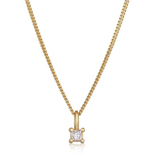 Halsketten - Halskette Diamant (0.1 ct) Viereck Solitär 925 Sil - Gr. unisize - in - für Damen - Elli - Modalova