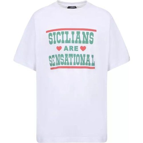 White Sicilians T-Shirt - Größe 44 - weiß - Dolce&Gabbana - Modalova